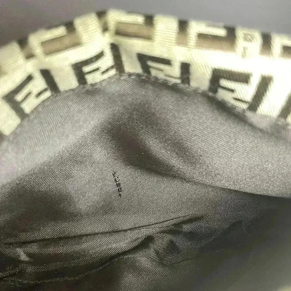 FENDI Zucchino Monogram Double Flap Baguette Shoulder Bag Brown FF Vintage Y2K - Picture 9 of 16